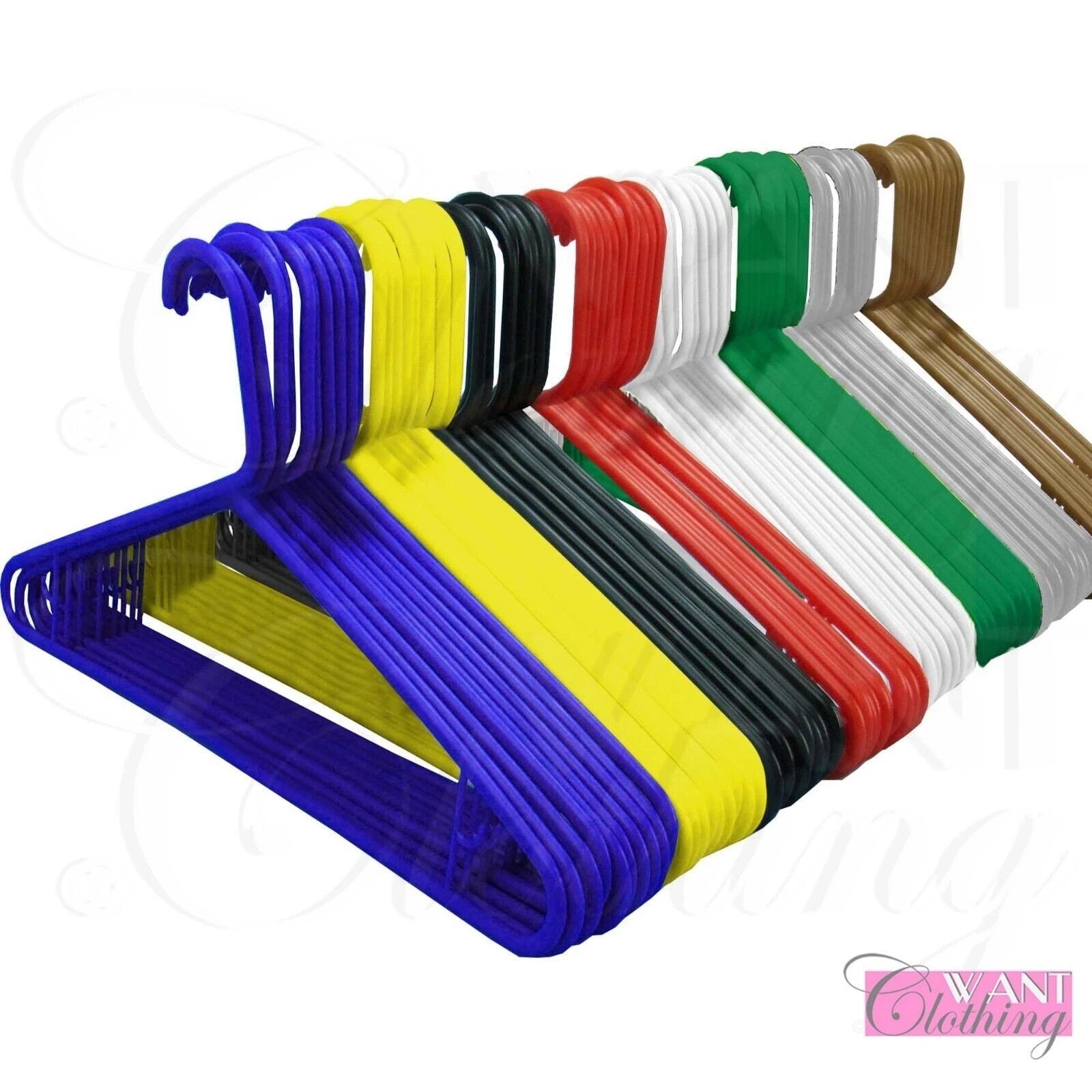 MULTI COLOURS COAT HANGERS STRONG PLASTIC CLOTHES TROUSER GARMENT NEW