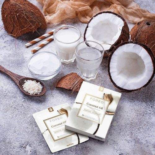 FOREO Sheet Mask with Coconut Oil Extracts Farm To Face Moisture-Boosting, 3 Pcs